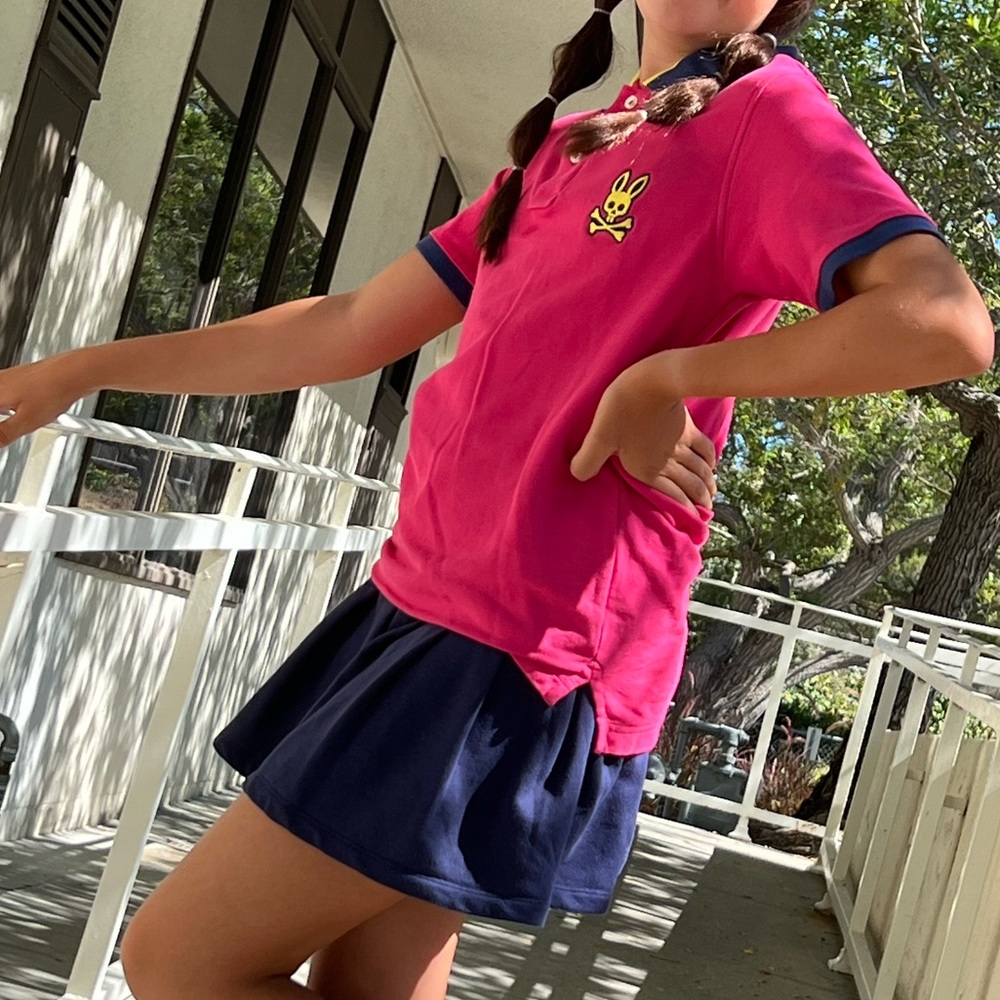 Psycho Bunny - Kids pique polo - Pink - size L (14-16)